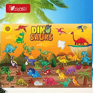 Wall Hanging Montessori Learning Toy Dinosaur Felt Story Busy Board For Kids W12D512
